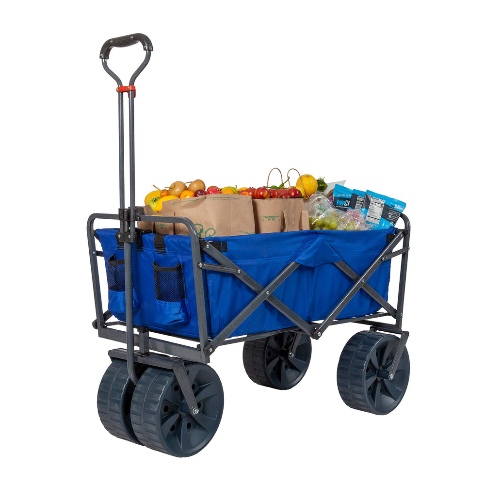 MacSports folded wagon in carry bag for compact storage and easy carrying