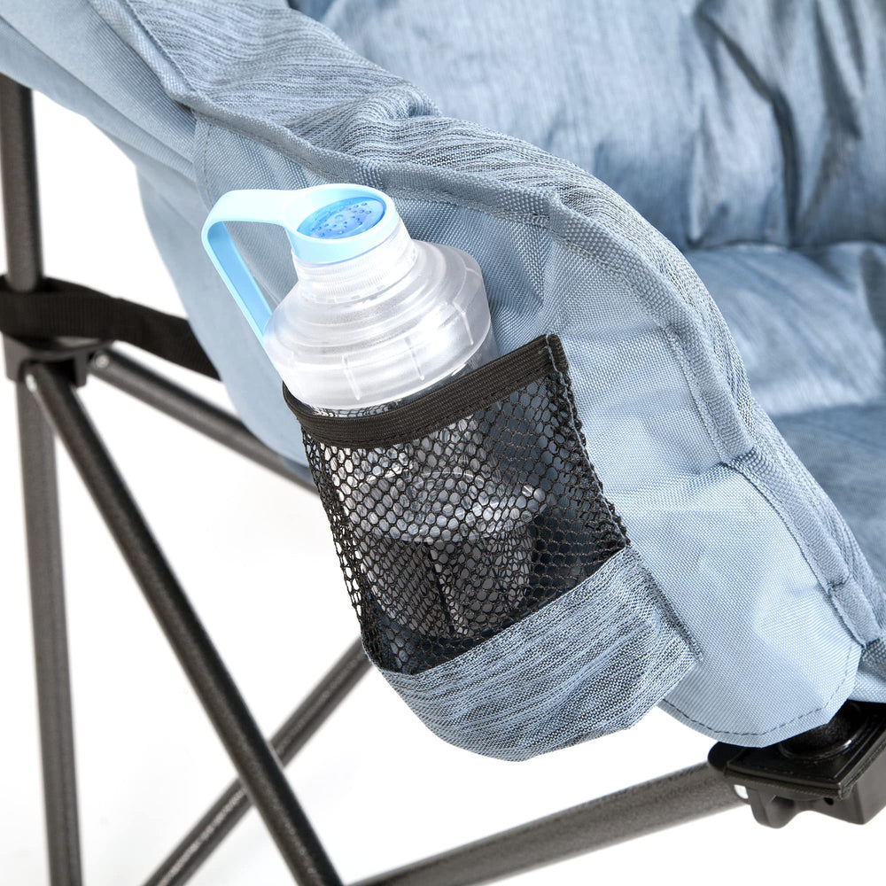 MacSports folded chair inside carry bag for compact transport and convenient storage