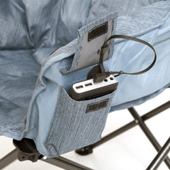 MacSports close-up of heated control button indicating three heat modes for easy temperature control