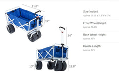 MacSports oversized wheel detail showing rugged tread for smooth all-terrain rolling