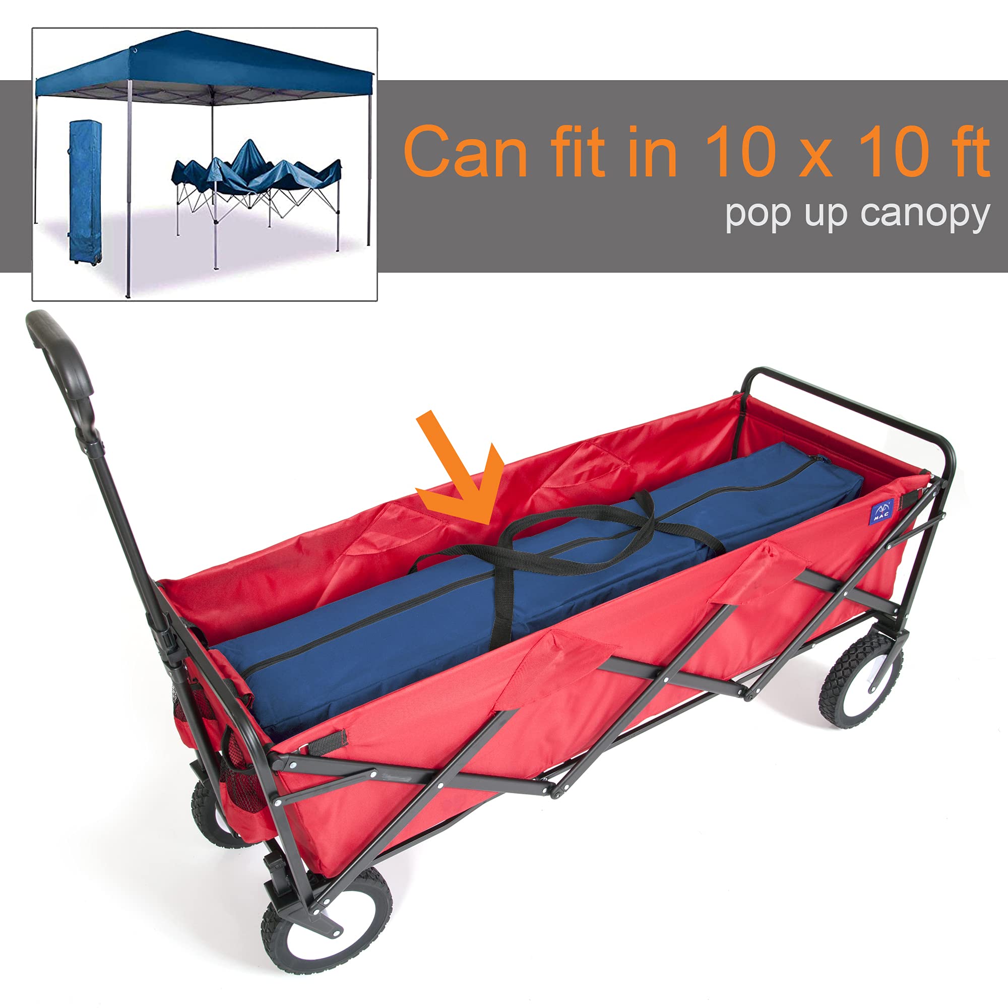 MacSports WTCX-201 in use on beach hauling cooler and chairs for effortless transport