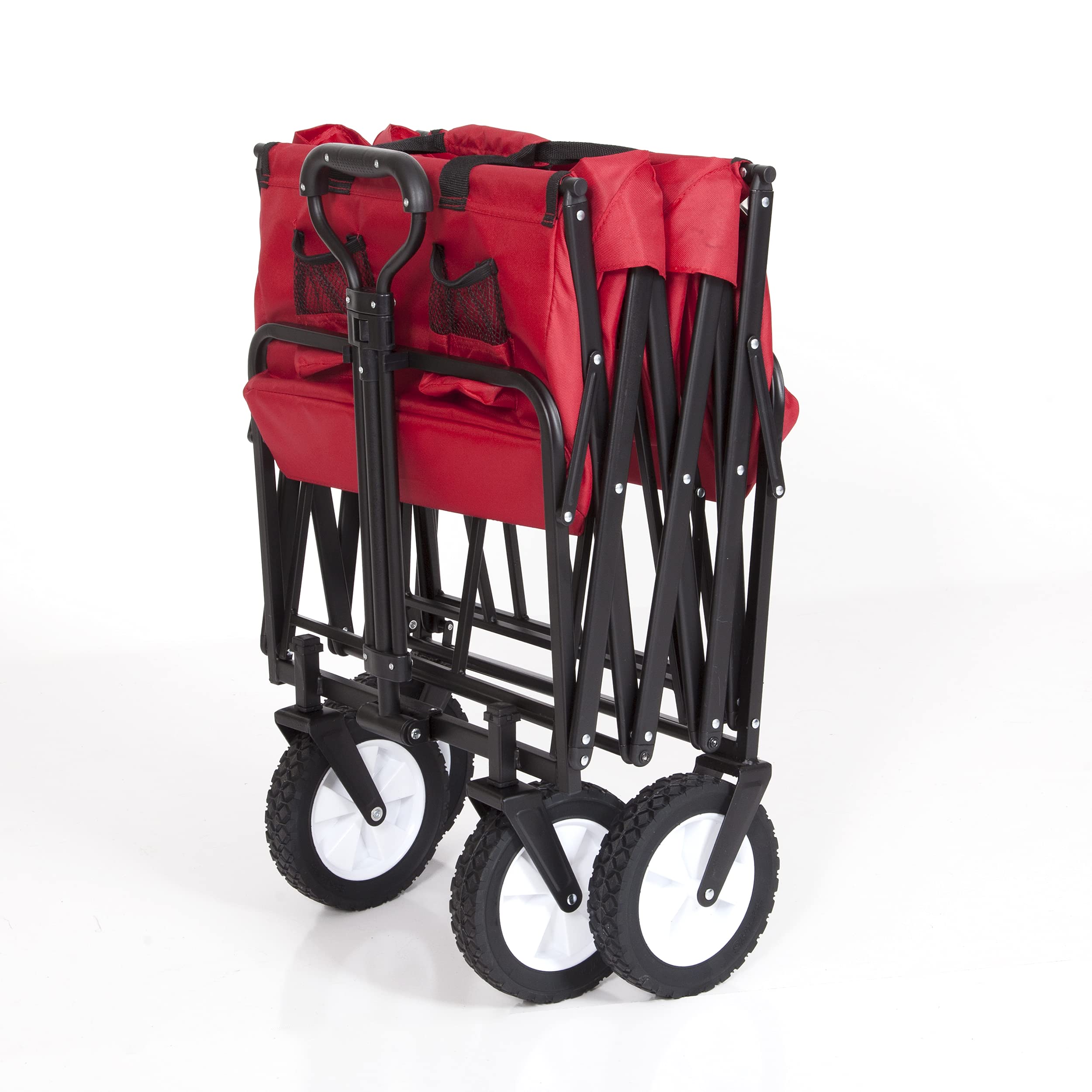 MacSports WTCX-201 beside a folded tent to show interior length and capacity advantage
