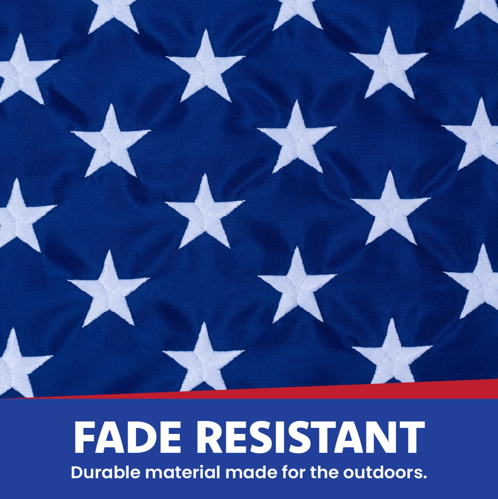 Made in USA Flags 200-denier nylon texture demonstrating weather resistance