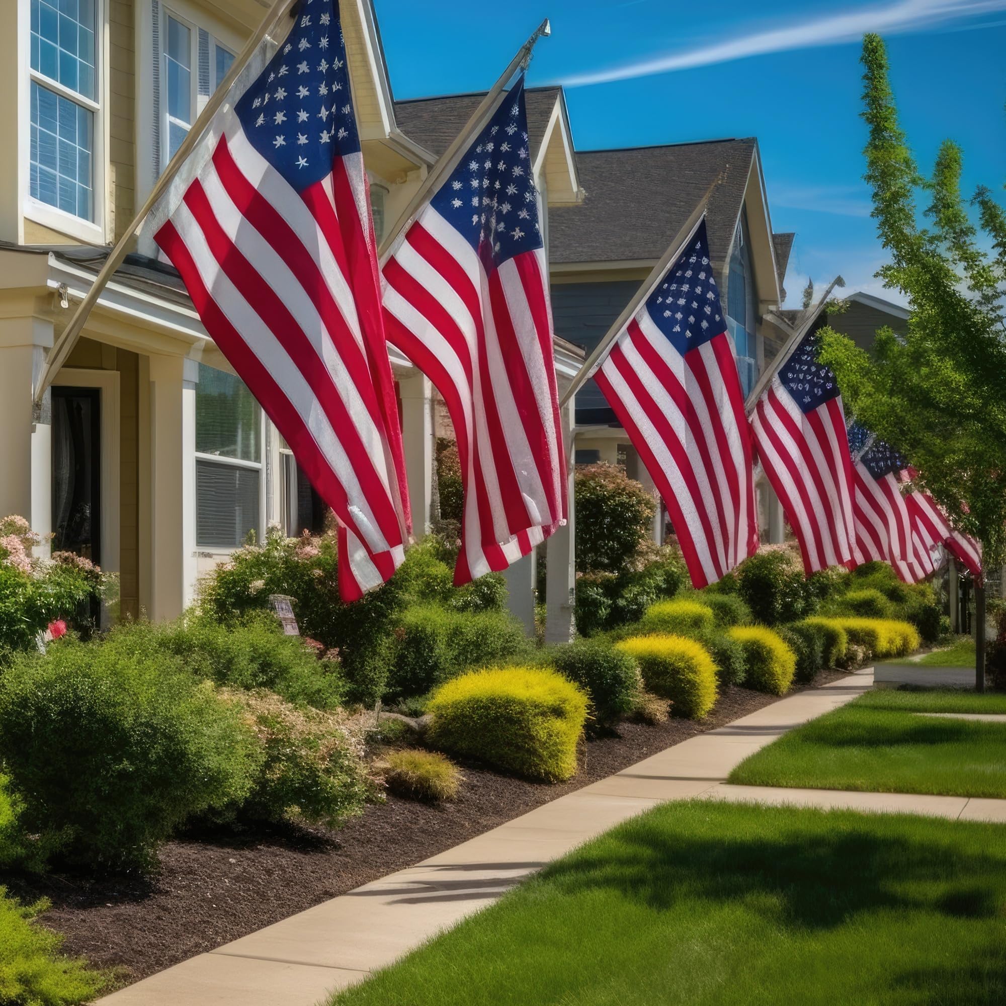Made in USA Flags neatly packed with label showing American-made certification