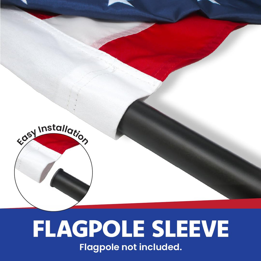 Made in USA Flags sewn stripes detail showing reinforced seams for long-lasting use