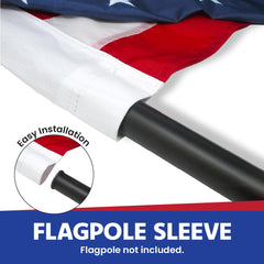 Made in USA Flags sewn stripes detail showing reinforced seams for long-lasting use