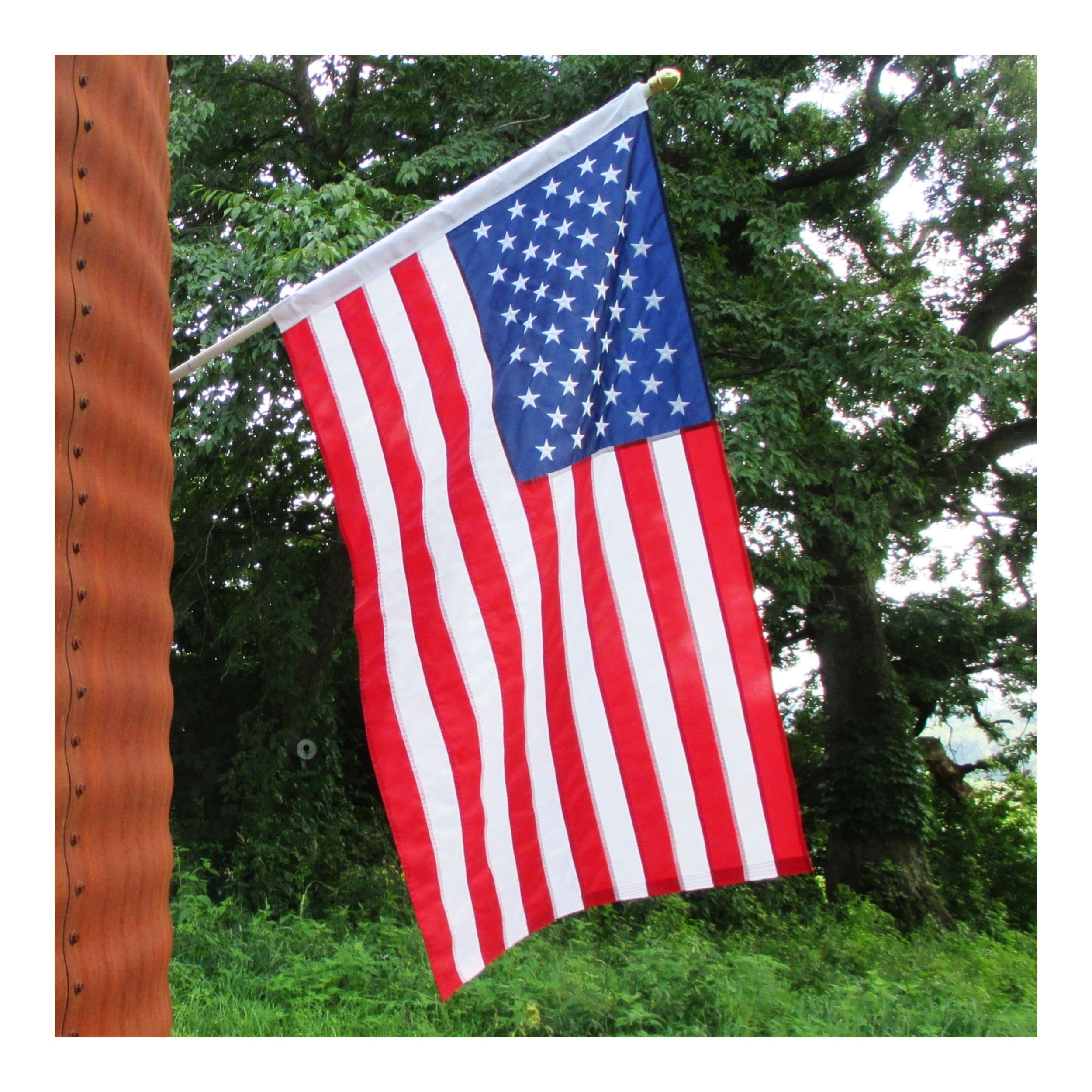 Made in USA Flags size comparison with yardstick showing true 3x5 scale