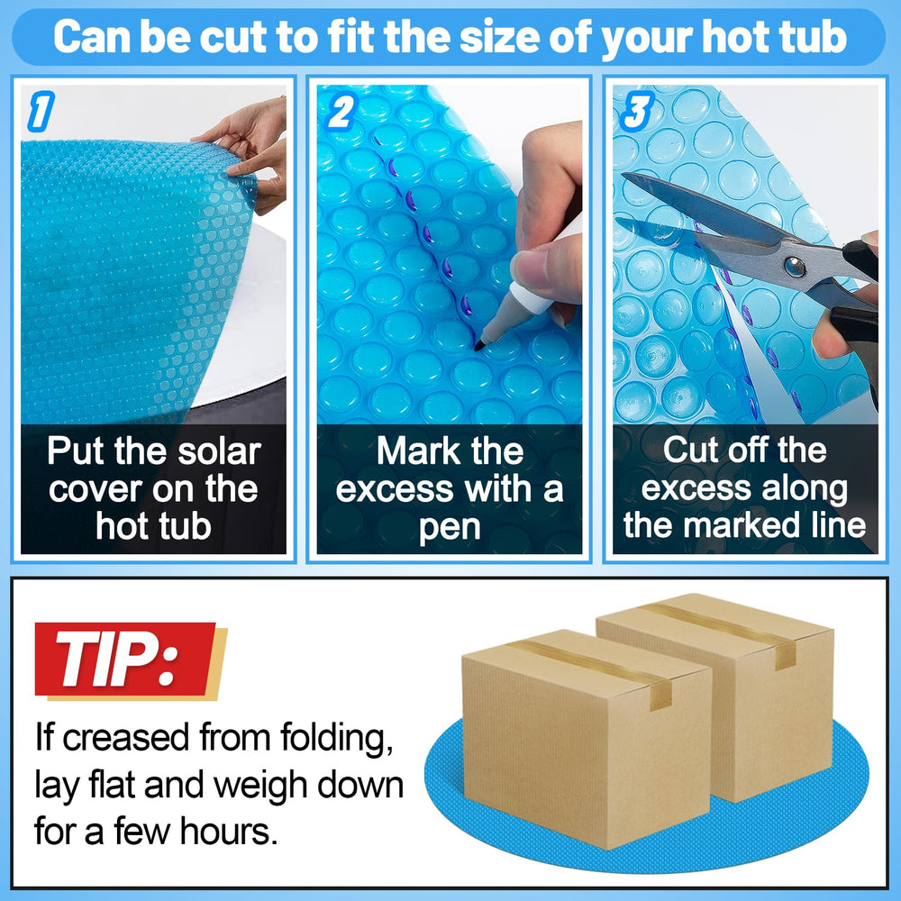 MADHOLLY cover in use on inflatable hot tub reducing heat loss efficiently
