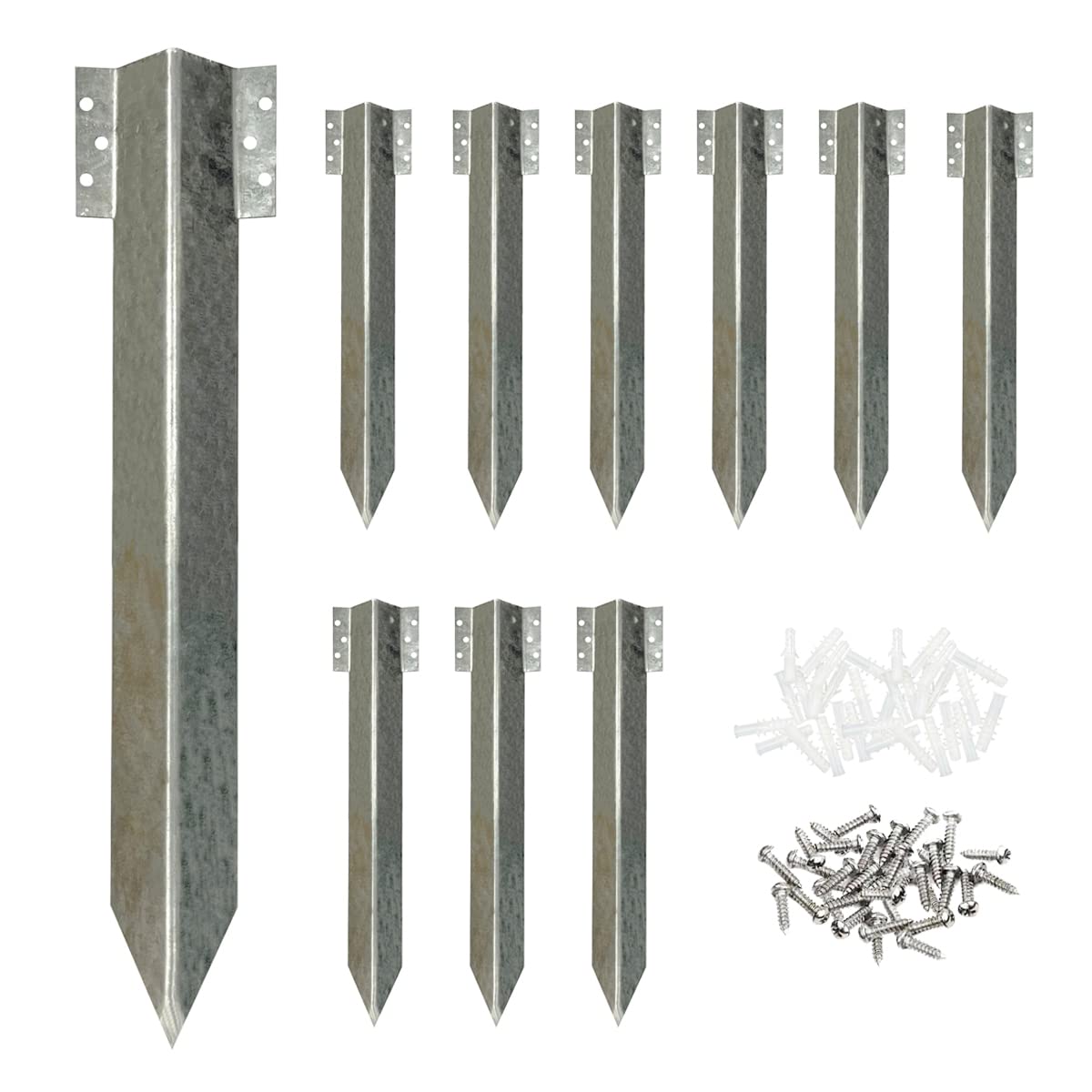 maebeacae front view of 10-pack stakes showing contents and durable finish