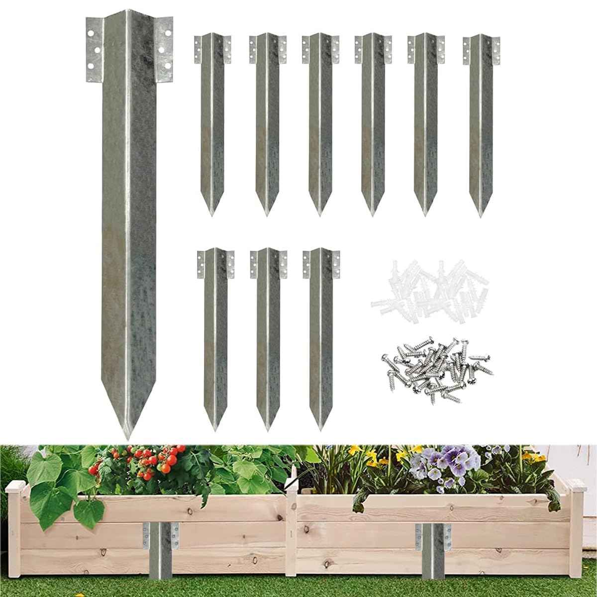 maebeacae lifestyle shot of stakes used on a driveway edge for tidy borders