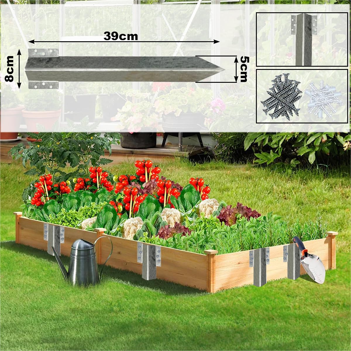 maebeacae side profile with measurements showing stake dimensions and fit