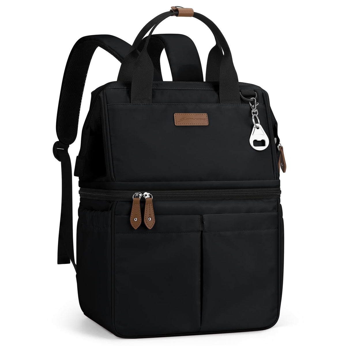 Maelstrom front view of cooler backpack showing organized storage and style