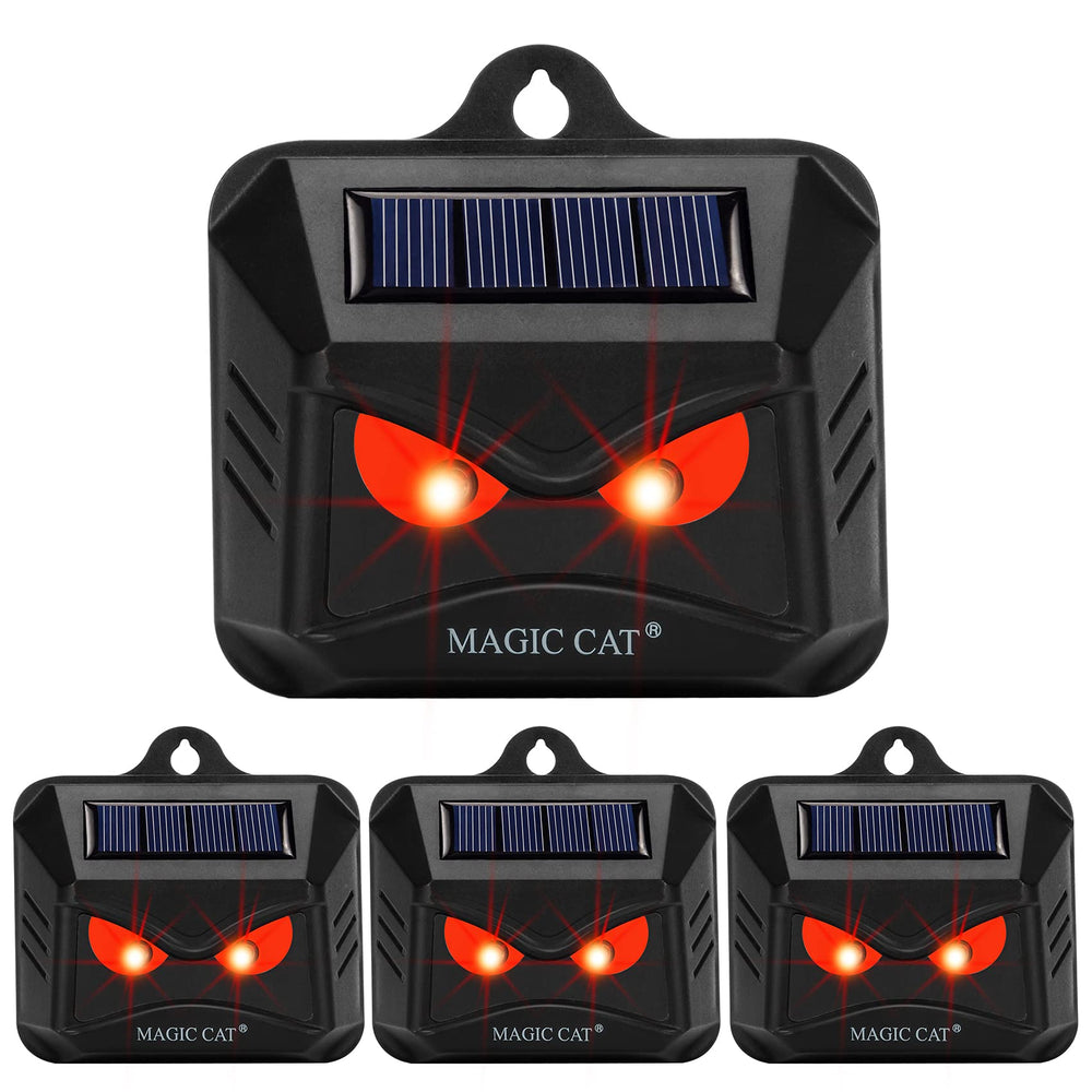 MAGIC CAT front view of four repellers showing compact, weatherproof design and easy setup