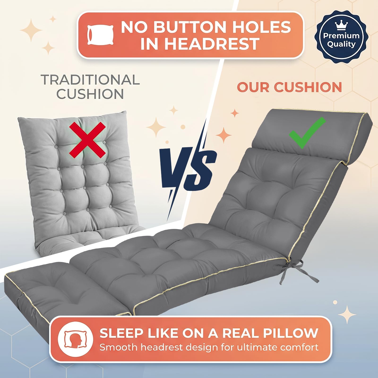 MAGIC ELEPHANT anti-slip backing detail preventing cushion movement for safer lounging