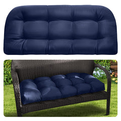 MAGIC ELEPHANT front view of blue bench cushion showing full fit and color benefit