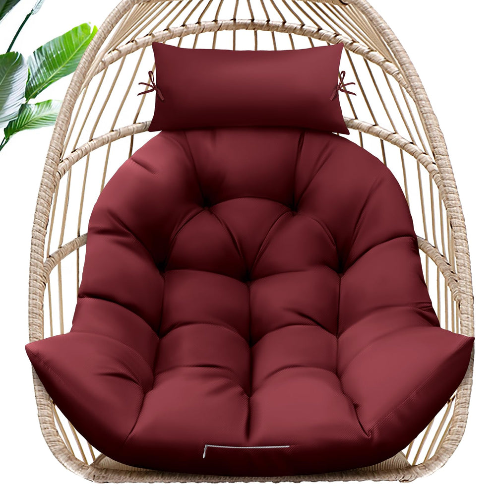 MAGIC ELEPHANT front view of cushion fitting egg chair for roomy comfort