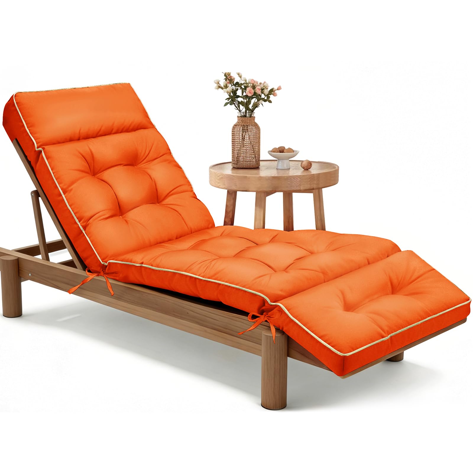 MAGIC ELEPHANT front view orange cushion showing bright patio appeal and comfort