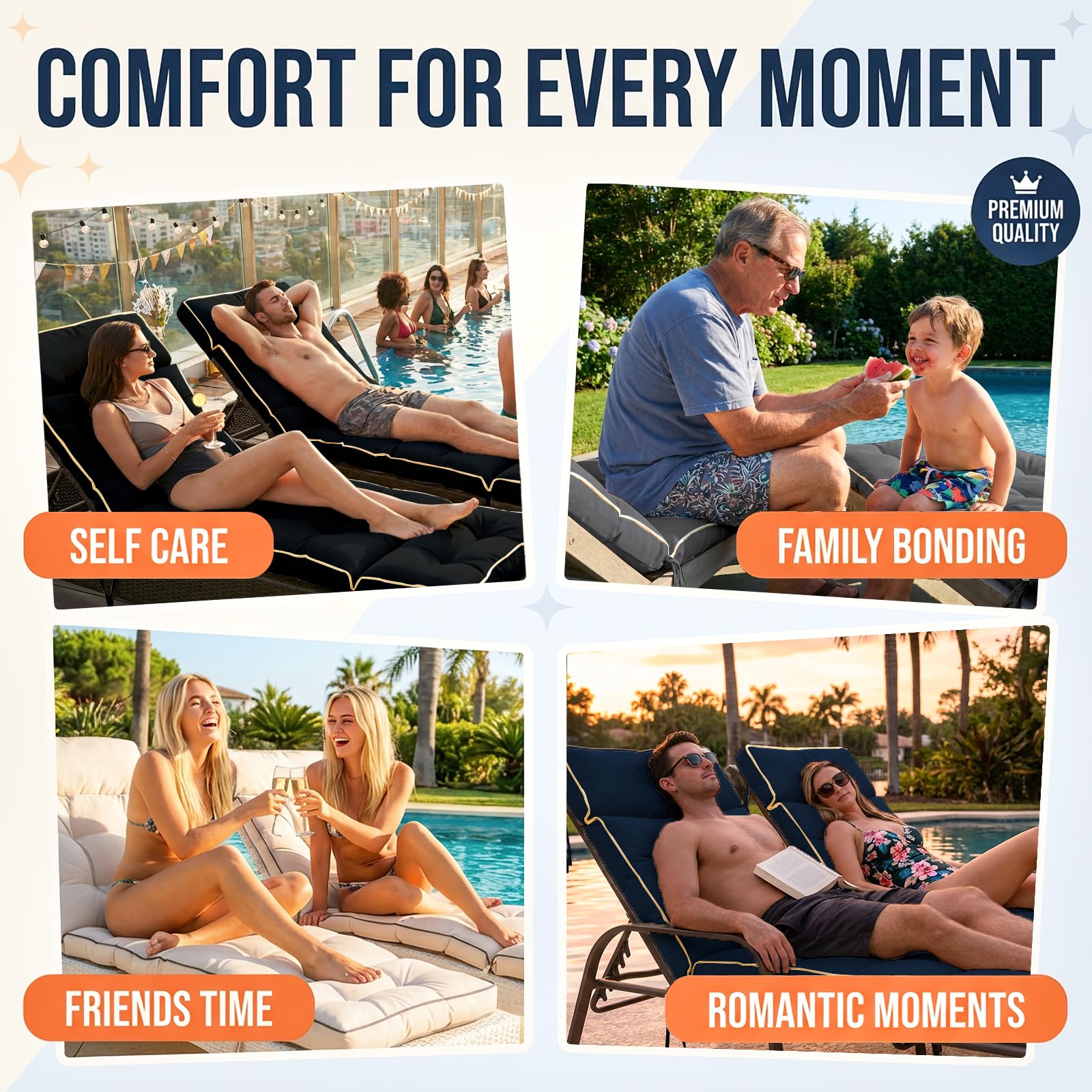 MAGIC ELEPHANT lifestyle poolside black cushion adding style and comfort