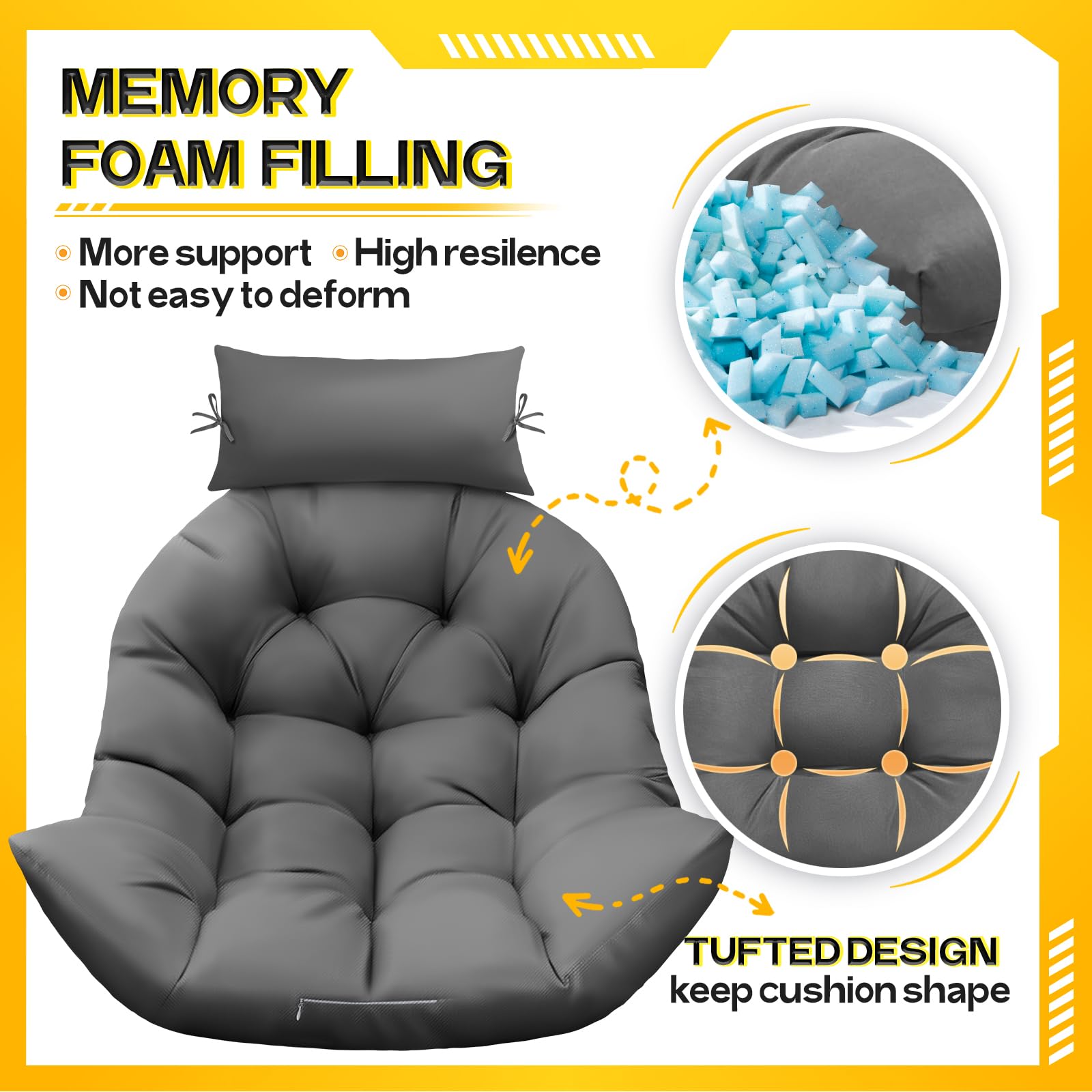 MAGIC ELEPHANT close-up of shredded memory foam for supportive comfort