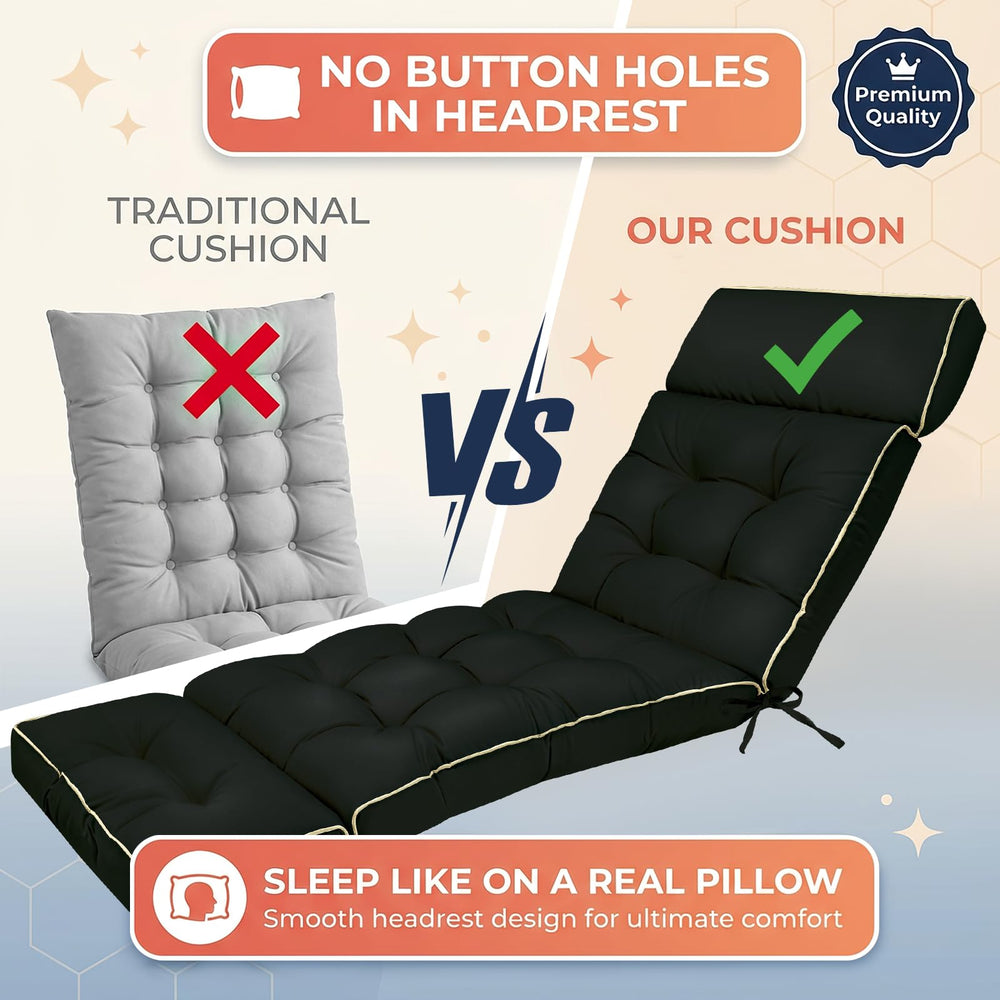 MAGIC ELEPHANT cushion on patio chaise lounge in use enhancing relaxation