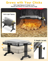 Magicfly brooder plate installed in coop offering focused warmth to chicks