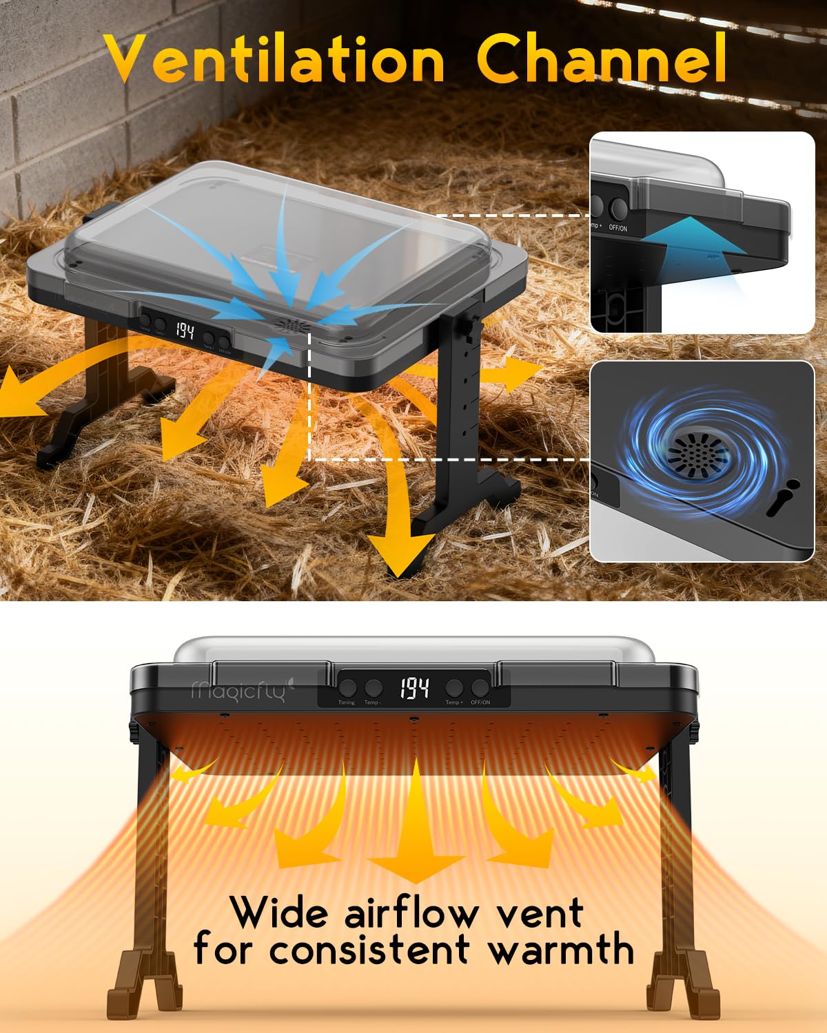 Magicfly brooder plate remote and LED display for precise temperature control