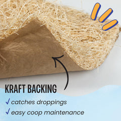 MagJo kraft paper backing close-up catching droppings for easier cleaning