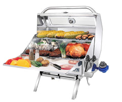 MAGMA Catalina fold-away legs in tabletop mode demonstrating compact portability advantage