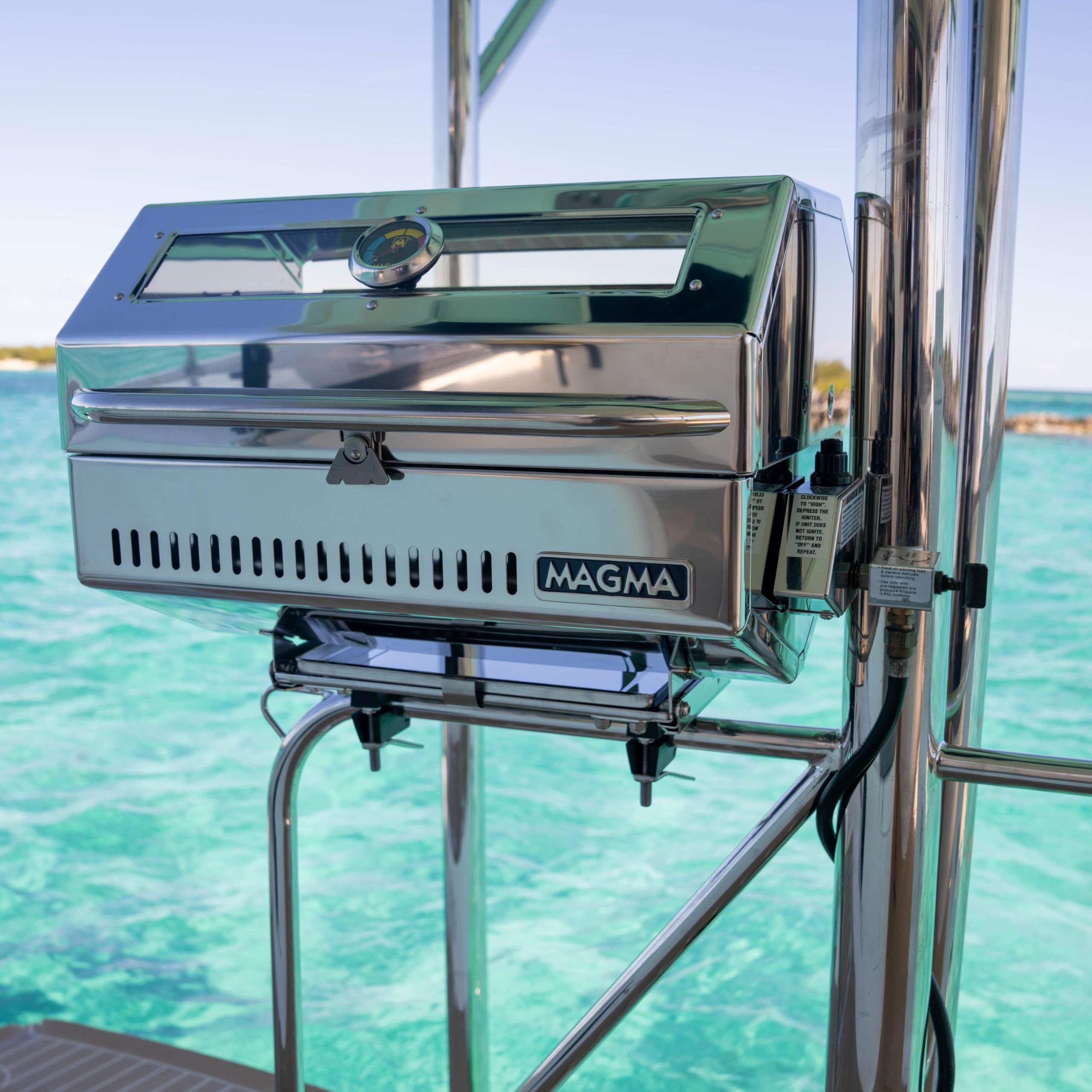 MAGMA Catalina at beach cookout illustrating portable grilling for outdoor meals