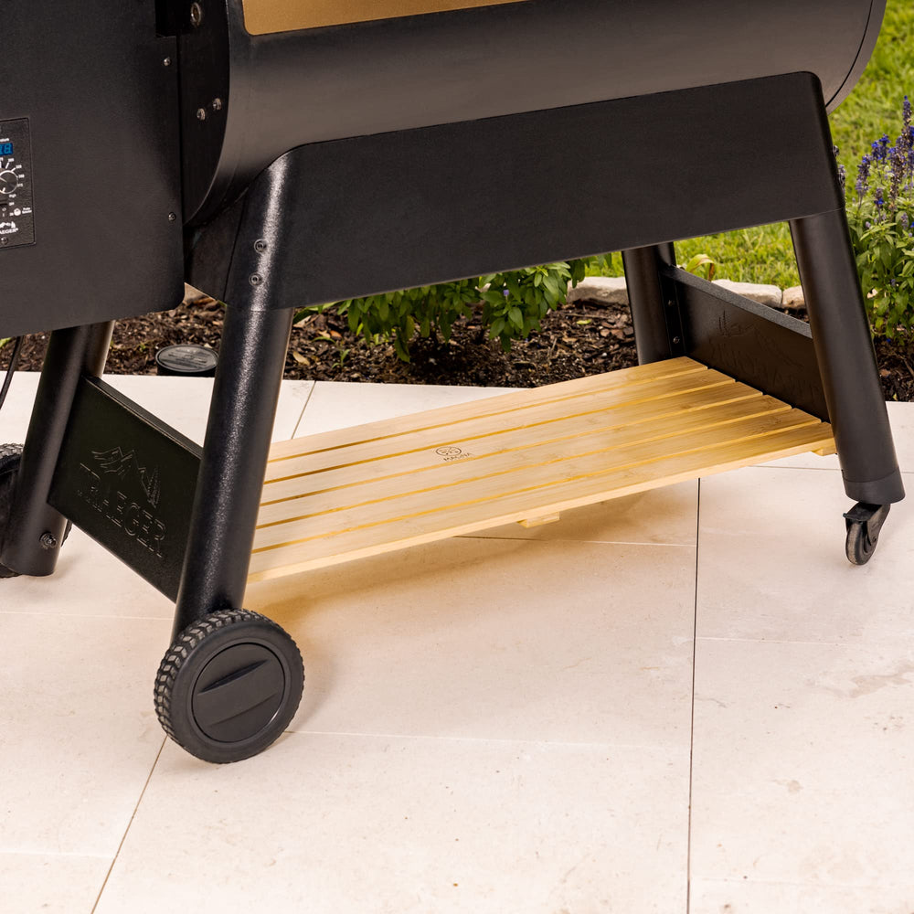 Magna Outdoors shelf installed on Traeger Pro Series 34 adding organized storage