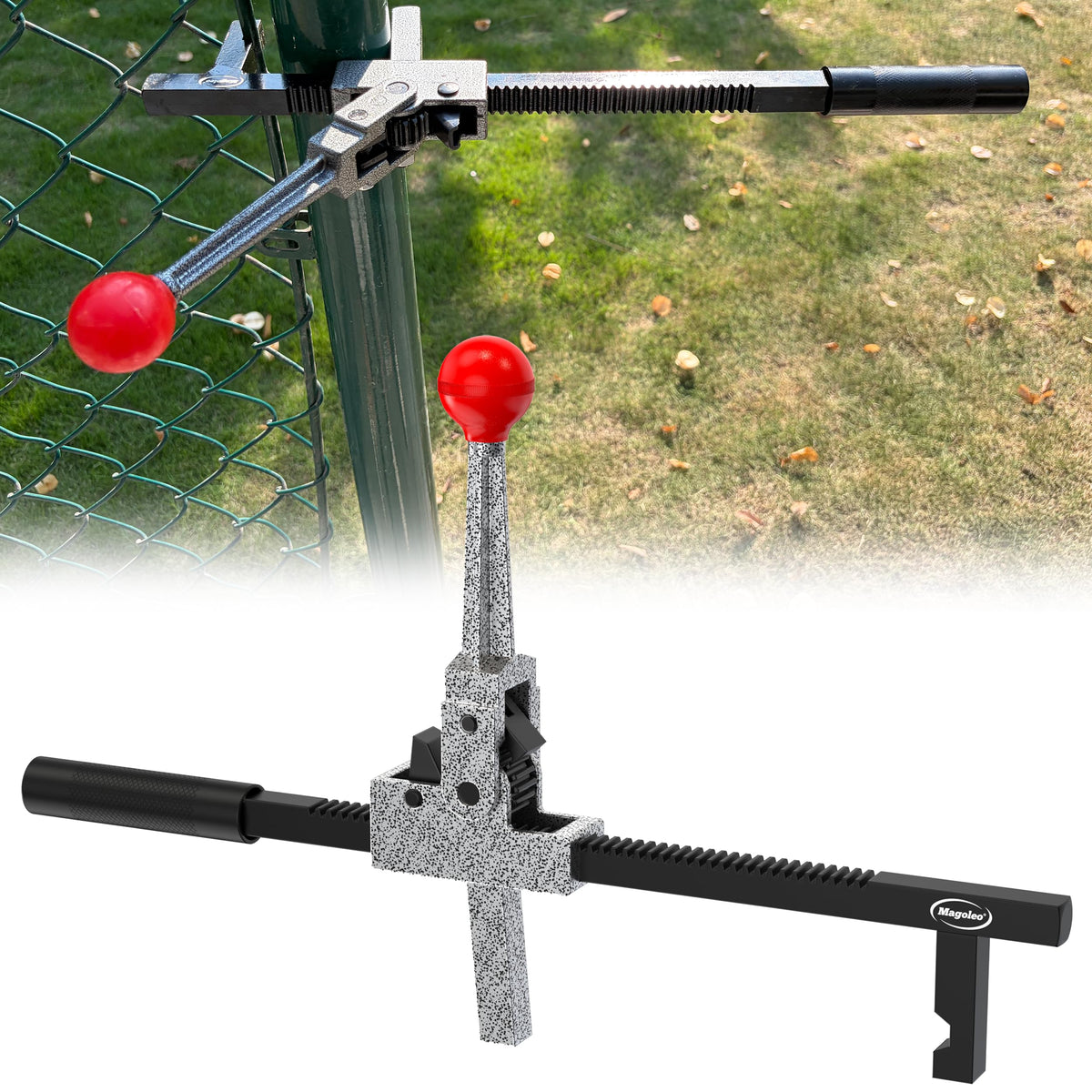 Magoleo front view of stretcher showing tool shape and ready-to-use benefit