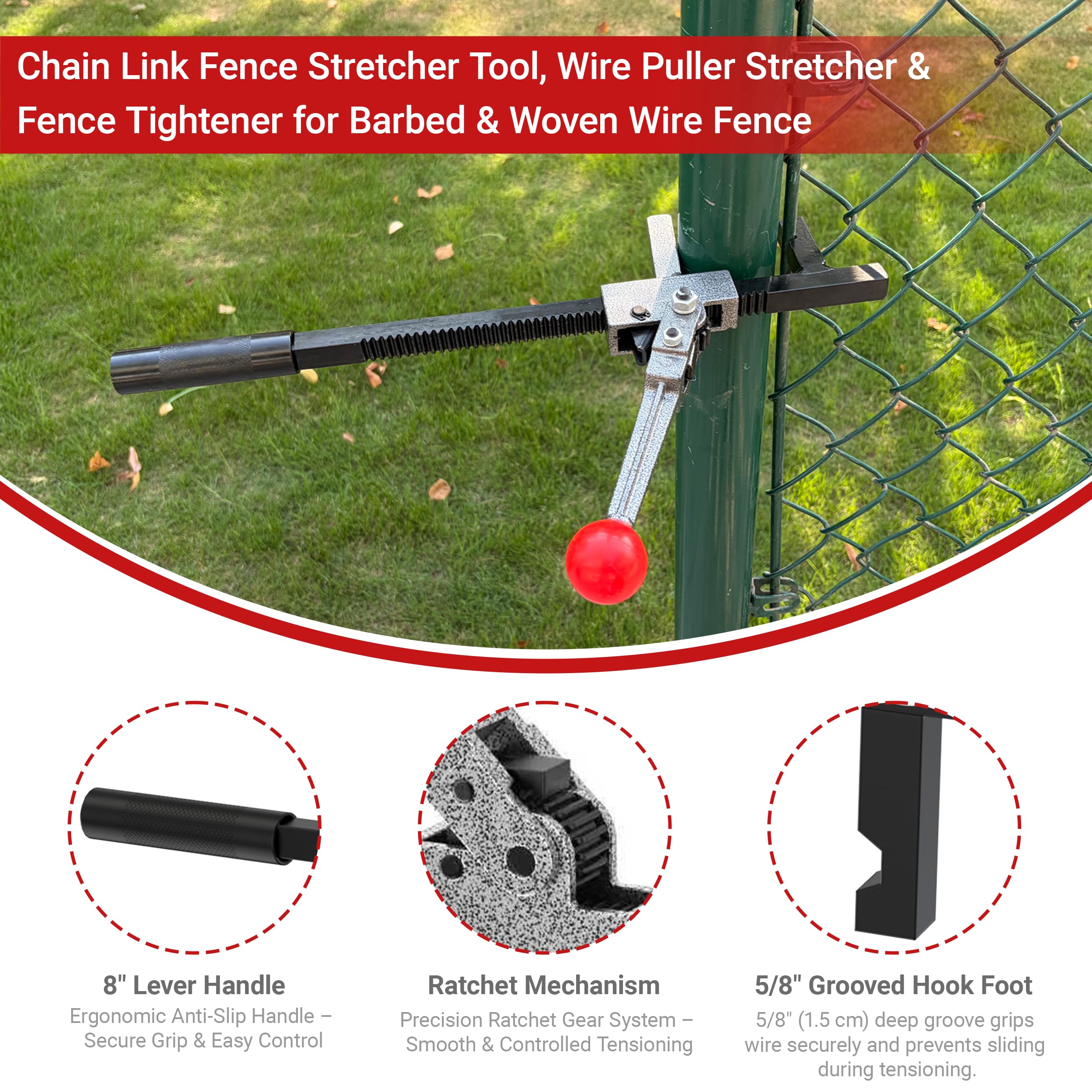 Magoleo full-length stretcher with lever for strong leverage and easier pulling benefit