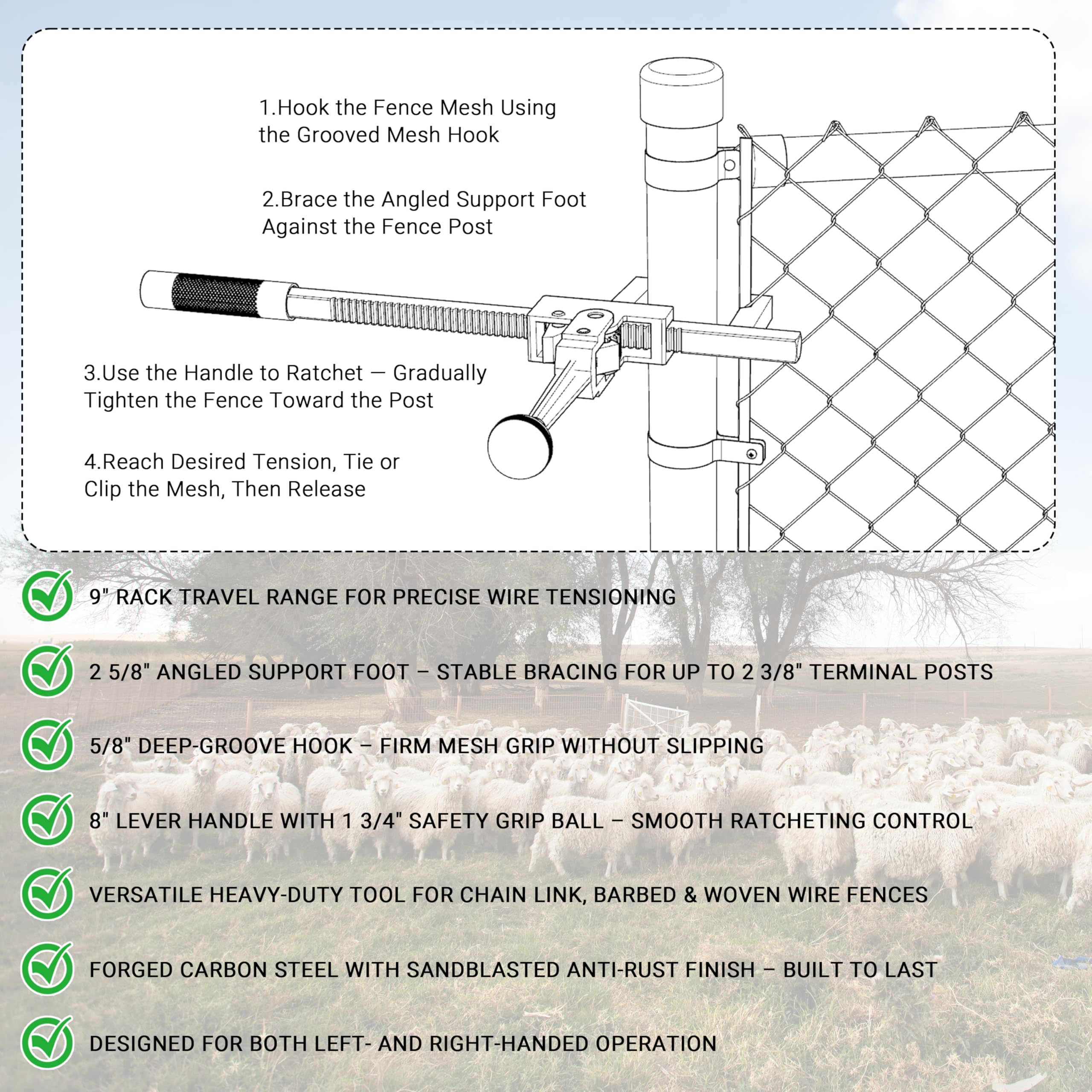 Magoleo installed on chainlink fence showing proper use and faster installation benefit