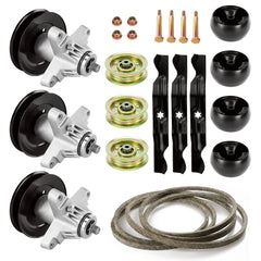 Magorfas kit front packaging showing full 50-inch deck rebuild contents and compatibility