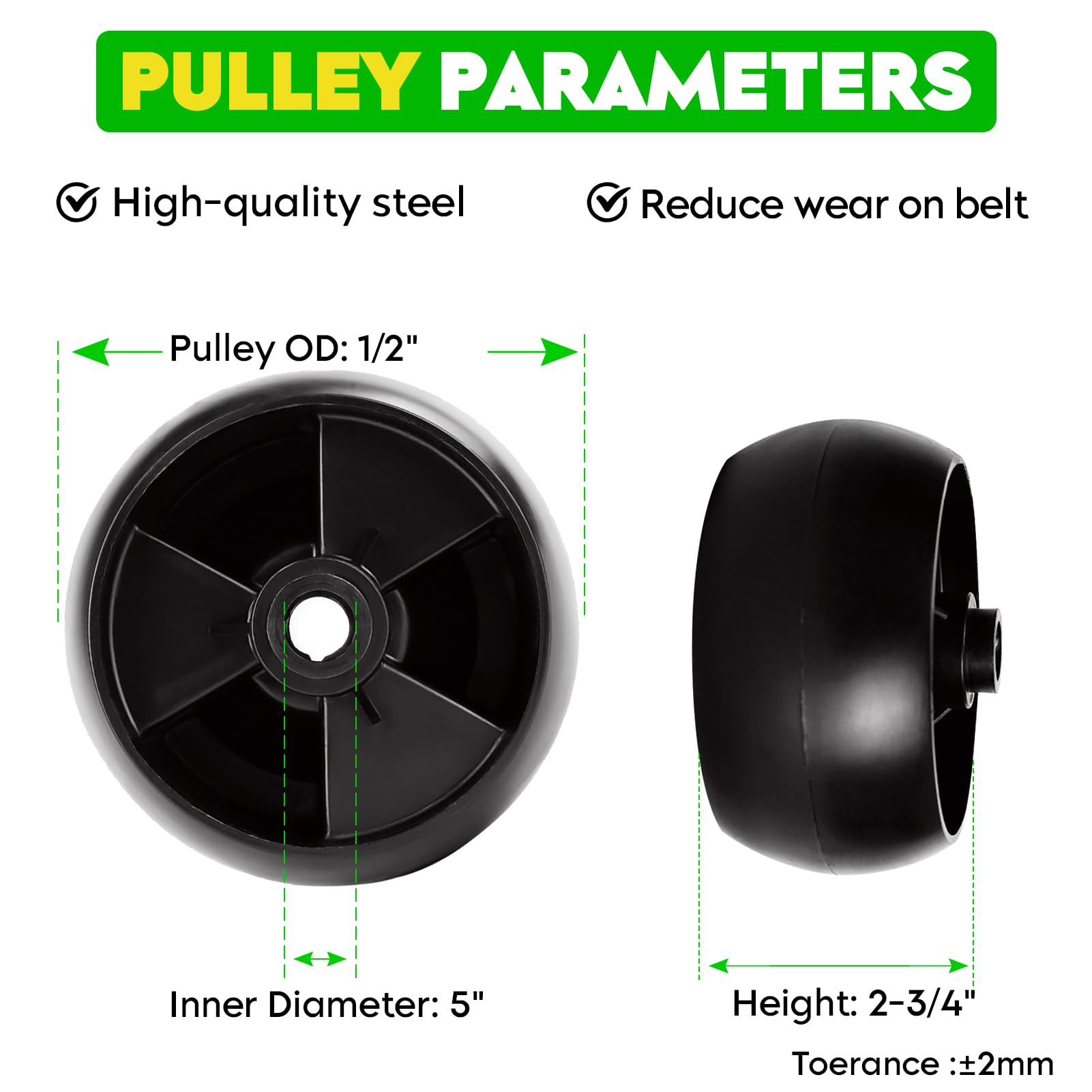 Magorfas idler pulleys arranged to show smooth belt guidance and alignment