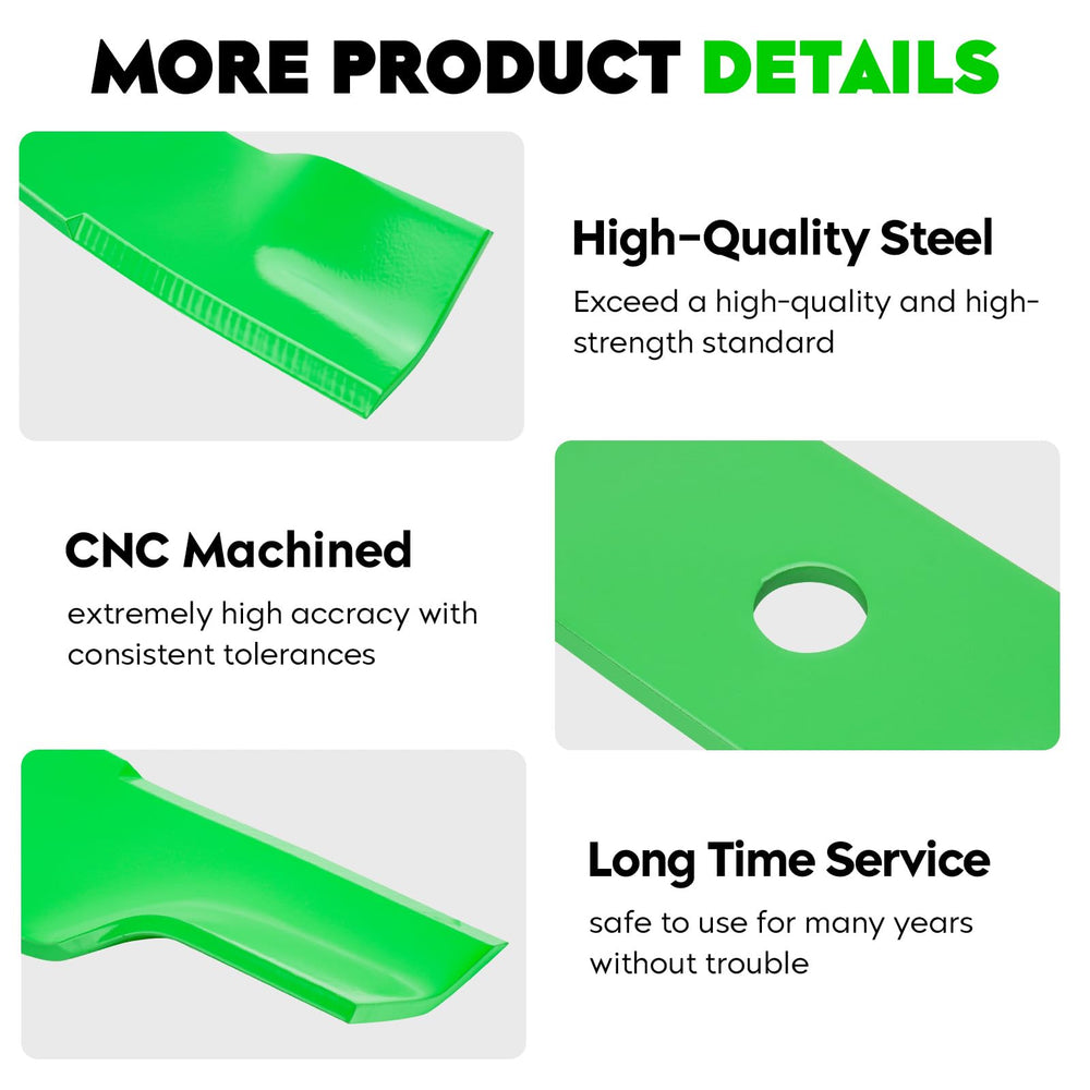 Magorfas blade installed on a 60-inch John Deere deck showing accurate fit and performance