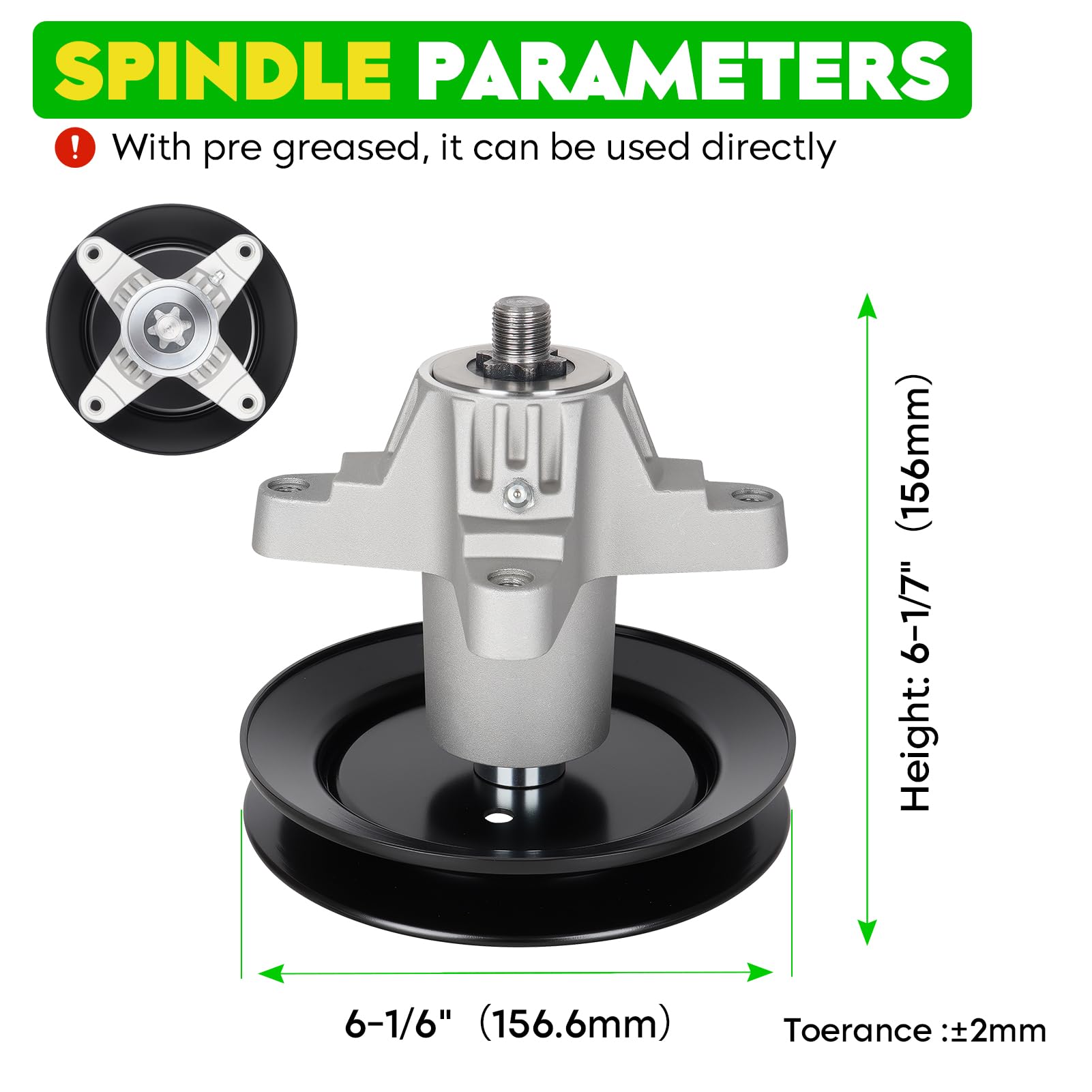 Magorfas spindle close-up of bearing housing highlighting durable construction
