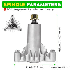 Magorfas spindle close-up showing shaft detail for reliable blade stability