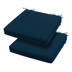 Magpie Fabrics front view showing neat navy cushions and durable finish