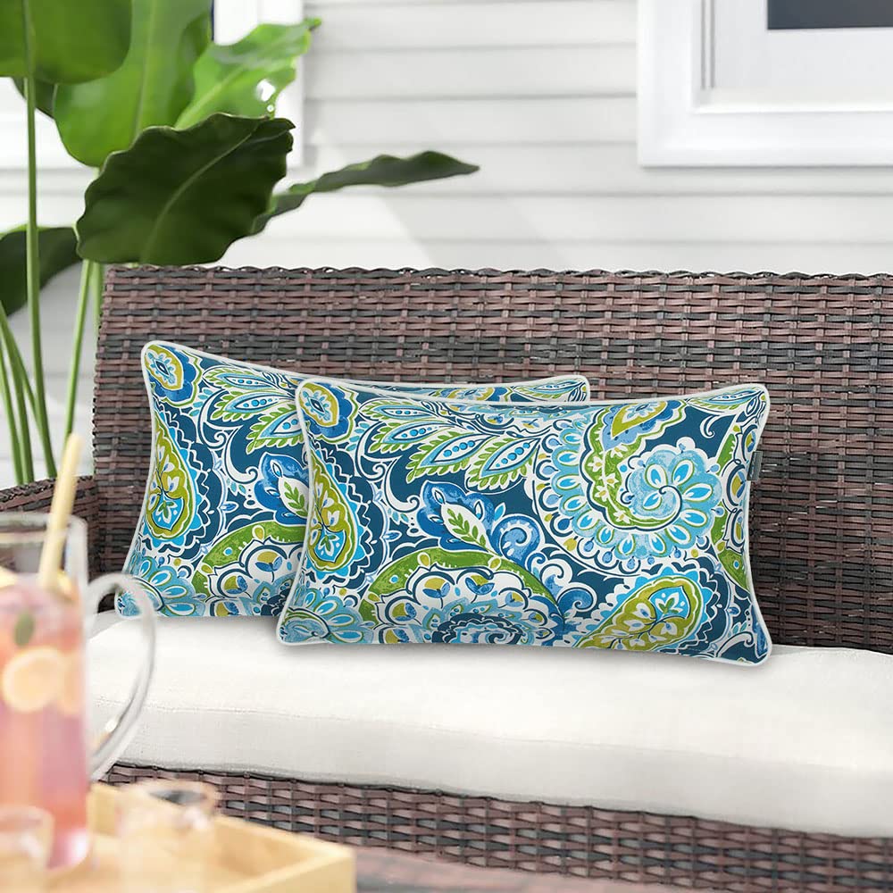 Magpie Fabrics front view showing paisley pattern and outdoor appeal
