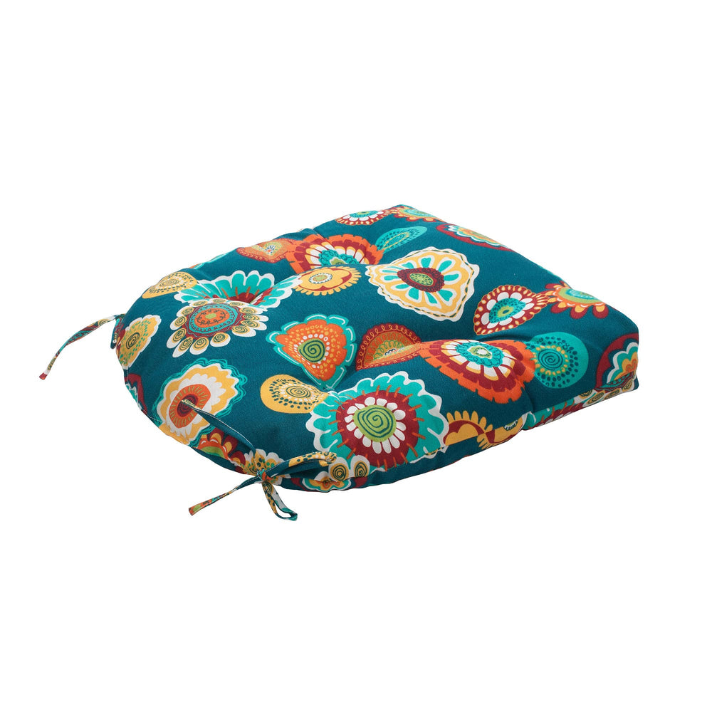 Magpie Fabrics lifestyle on balcony with cushions, enhances outdoor seating comfort