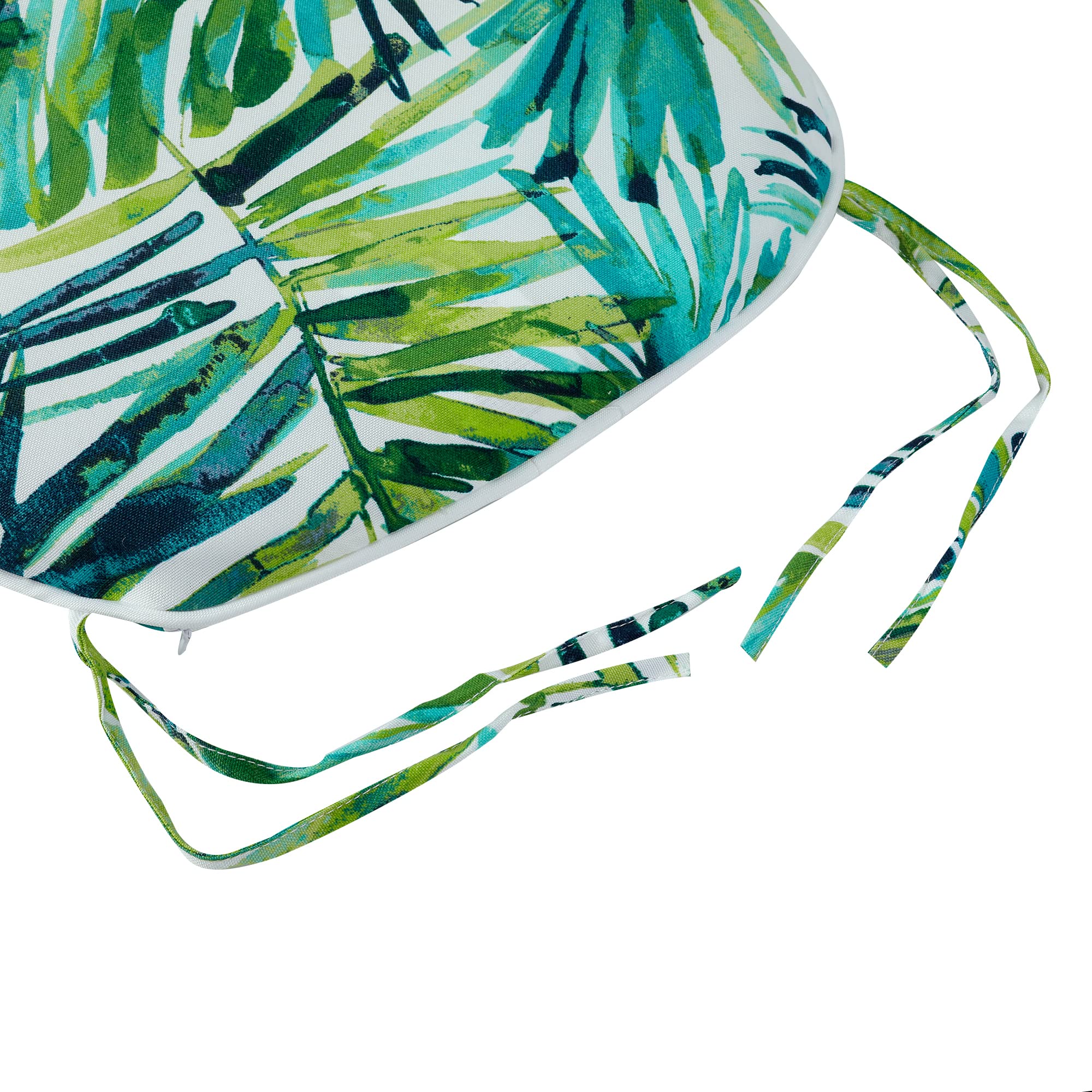 Magpie Fabrics cushions on a patio dining chair illustrating outdoor-ready comfort and style