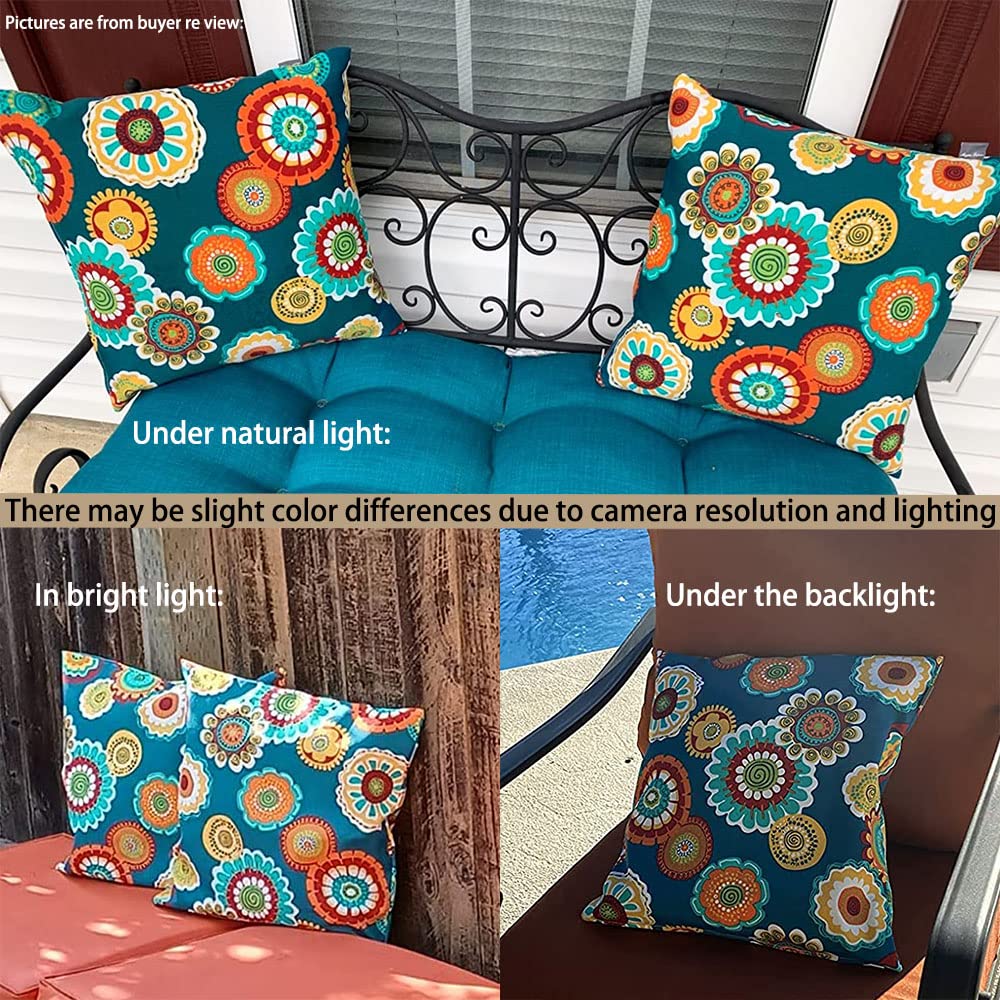 Magpie Fabrics styled on a patio sofa to show outdoor use and visual impact benefit