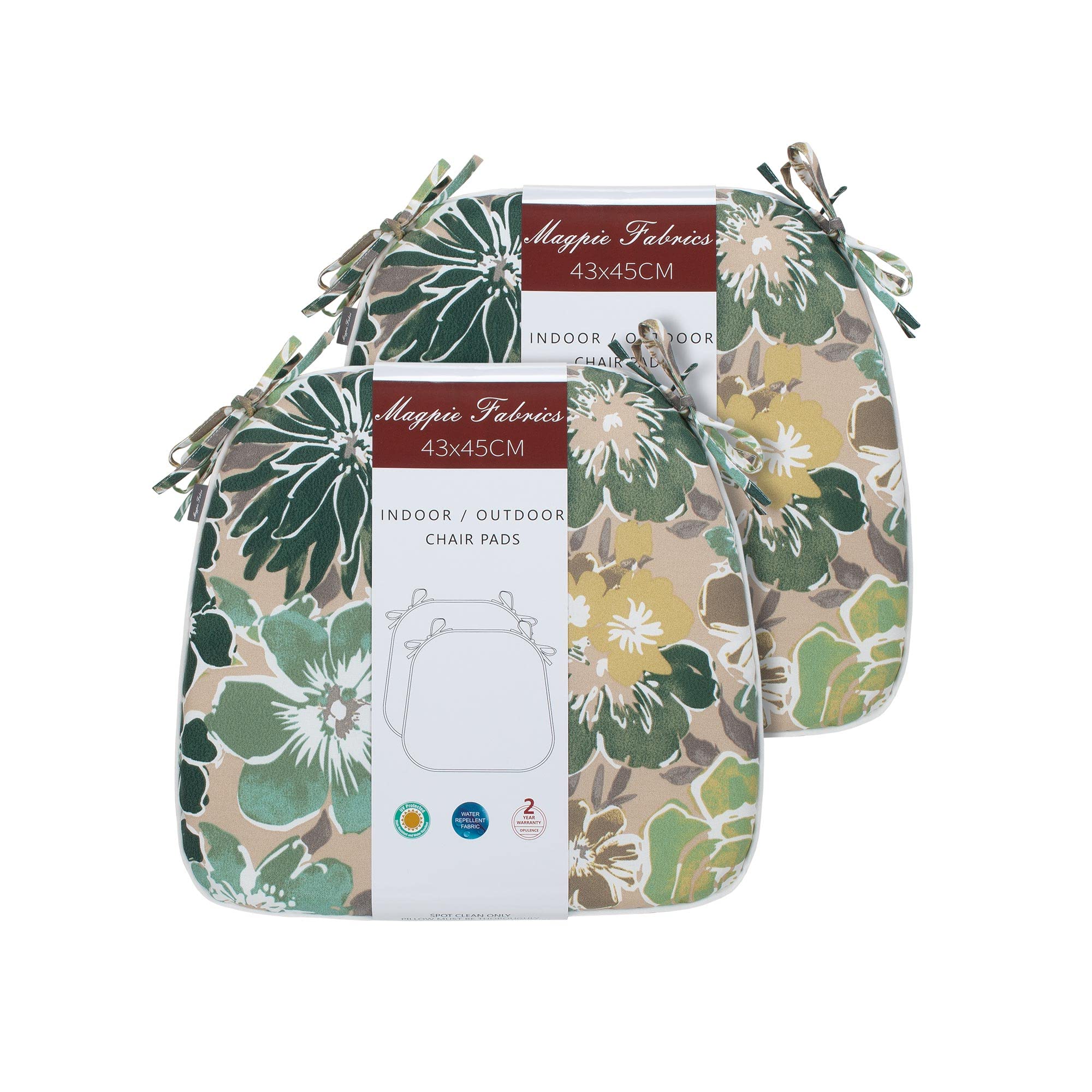 Magpie Fabrics cushion flipped to show reversible green floral pattern, doubles usable look