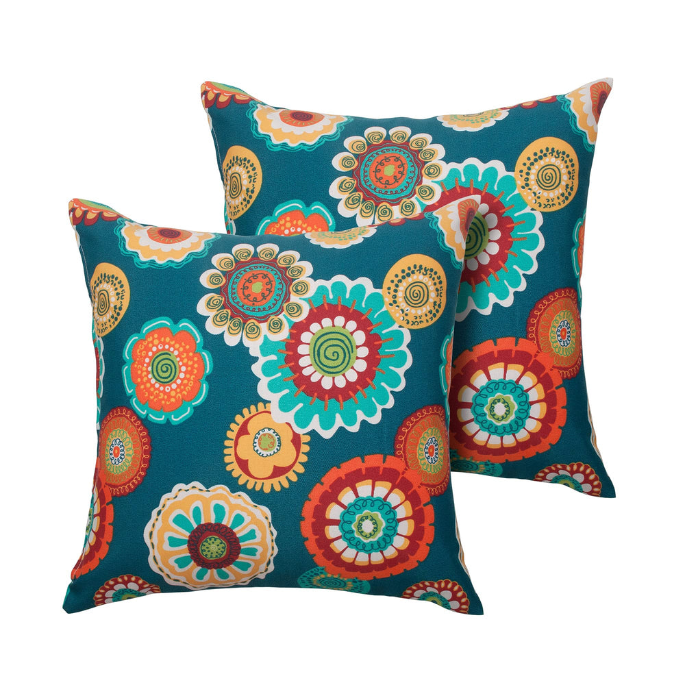 Magpie Fabrics pillow held in hand for scale to show true 18x18 inch size benefit