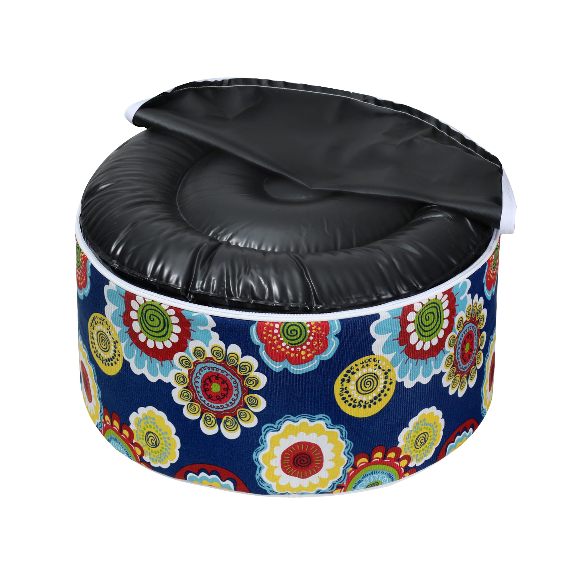 Magpie Fabrics stool next to chair displaying compact size and scale advantage