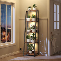 MAHANCRIS front view ladder plant stand showing tidy display and space-saving benefit