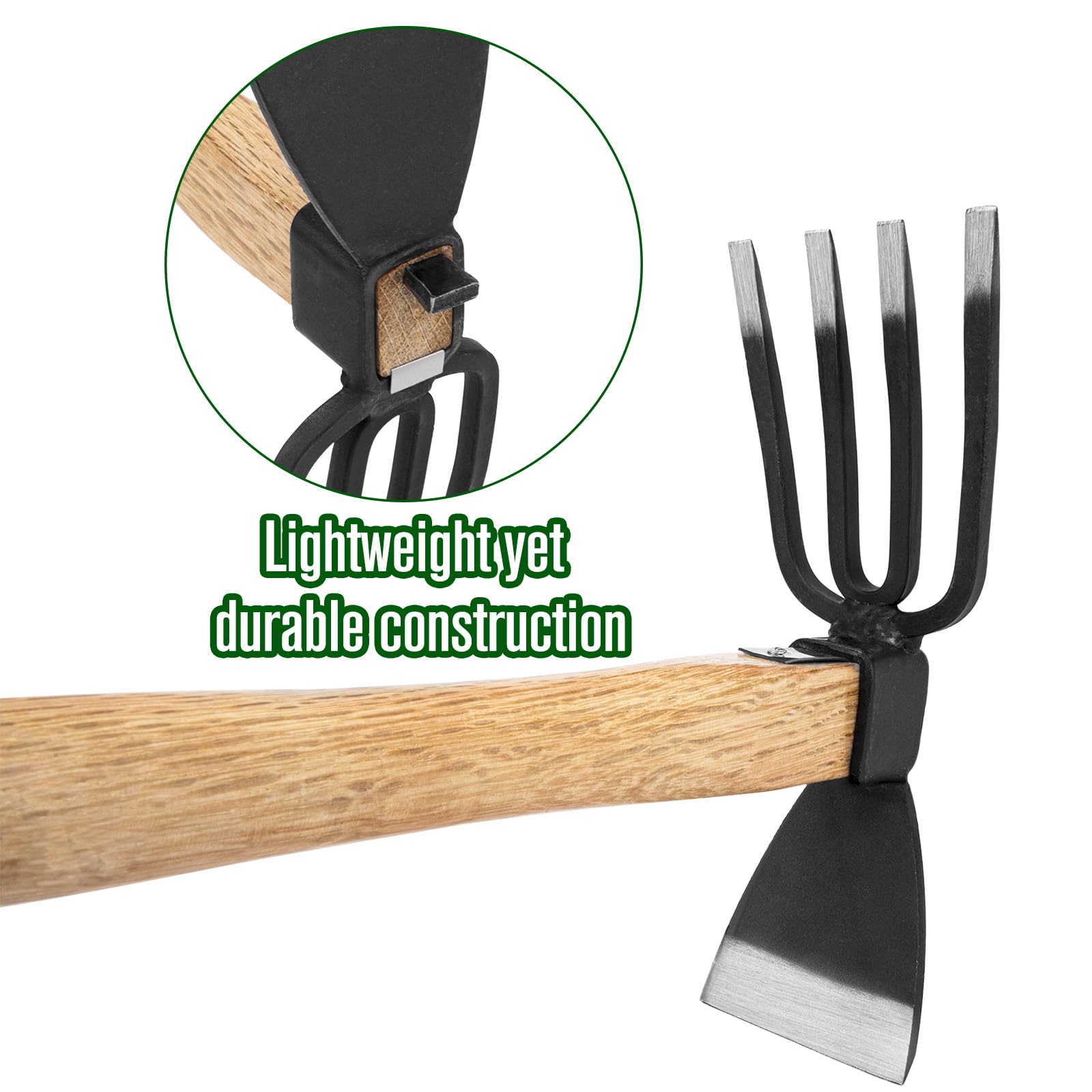 MAHOOMMAKH tool next to ruler showing 15-inch handle for easy reach and leverage