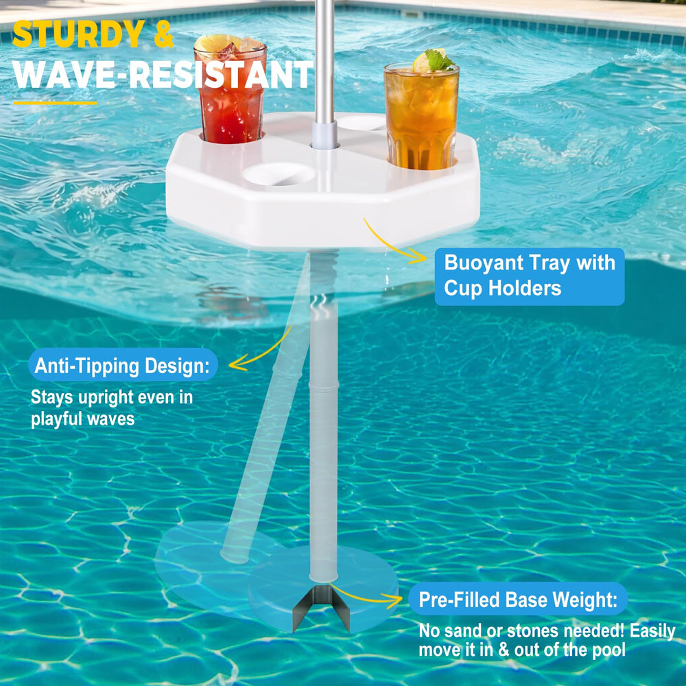 MaiMaiMonster floating table holding drinks and snacks for convenience