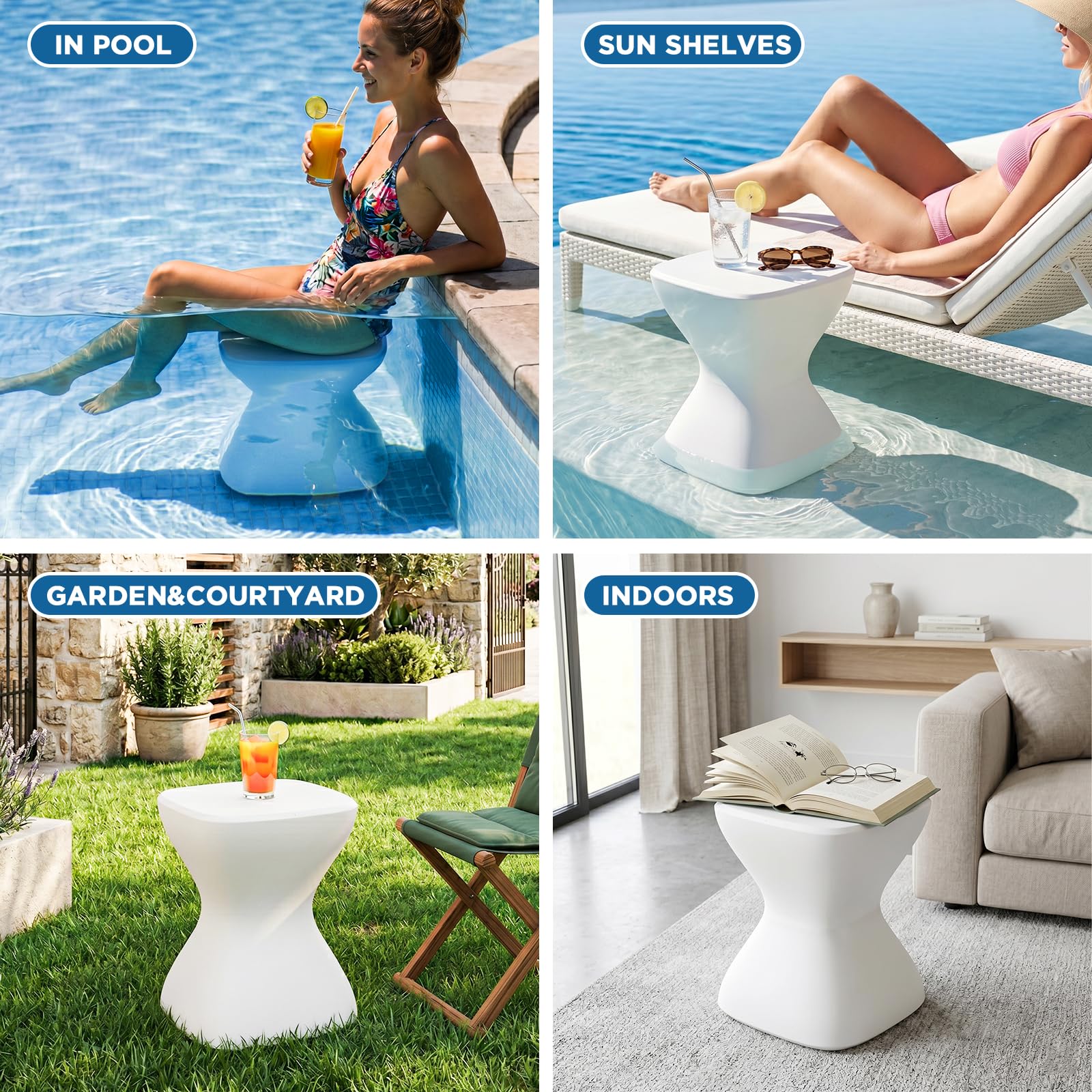 MaiMaiMonster stool on patio showing versatile use out of water